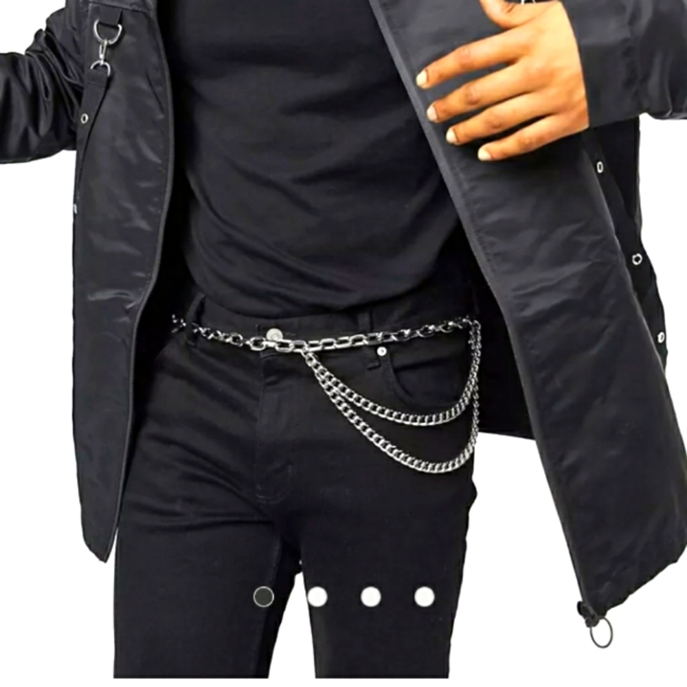 ASOS DESIGN skinny chunky chain belt in silver